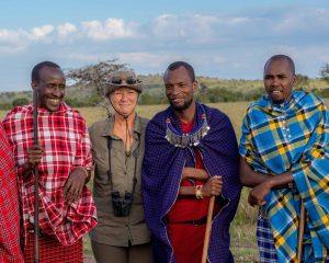 Martha with Maasai people